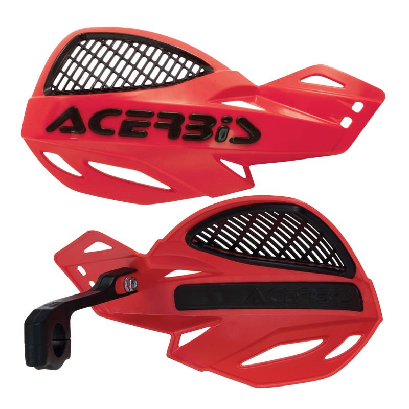 Acerbis Uniko MX Handguards Pair + Kit For Red Black Honda CR 125 R 2T 1990 - 2008